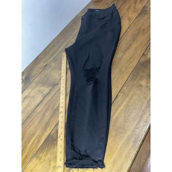Judy Blue Women's Plus 22W Black Stretch Distressed Denim Skinny Jeans High Rise - Picture 11 of 11